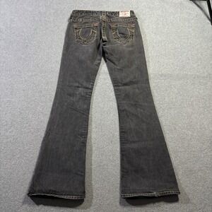 True Religion Bobby Big T Rainbow Jeans Grey Flare Low Rise 26 USA 05-500MBTE